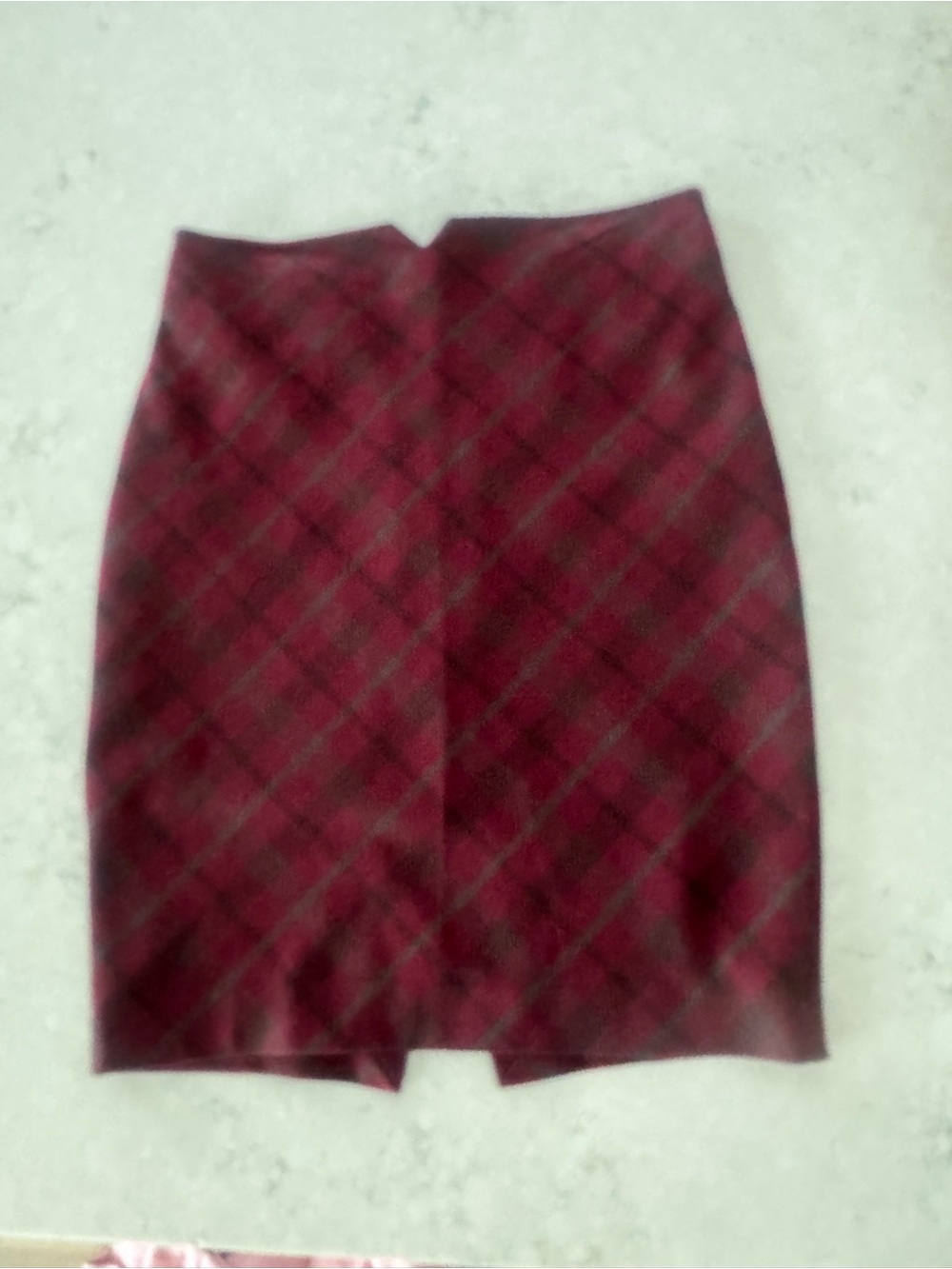The Limited Burgundy Plaid Pencil Skirt
